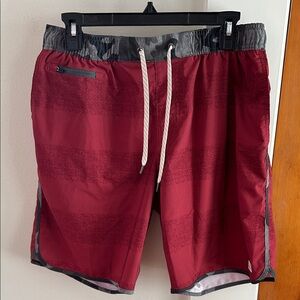 Vuori Red and Black Athletic Shorts